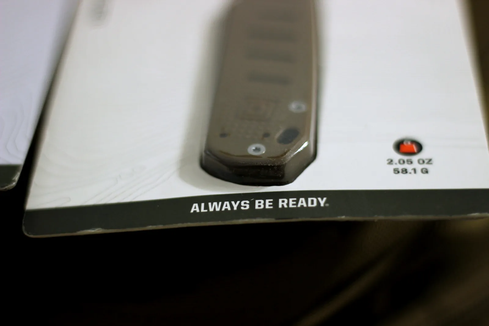 The 5.11 packaging carrying the line ALWAYS BE READY beneath the product window
