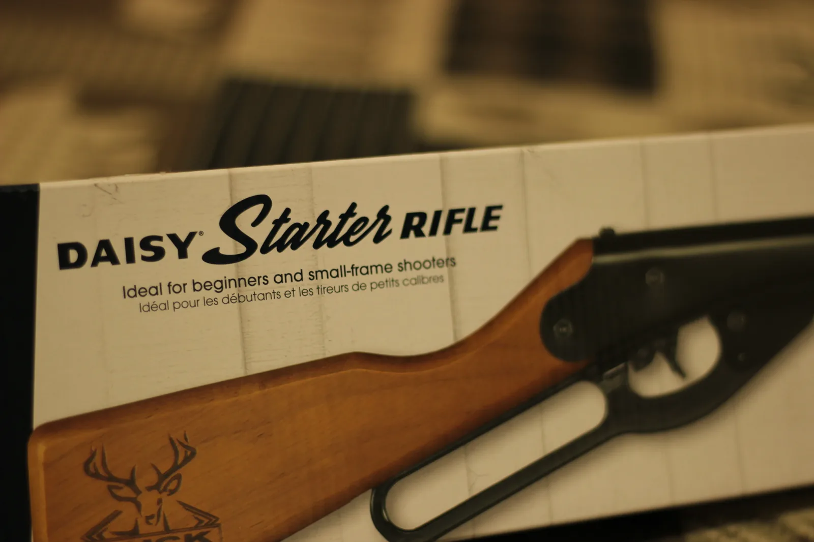 Side detail of the Daisy box showing the Buck graphic