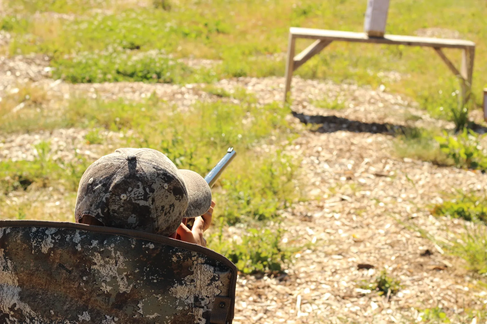 The shooter repositions for a follow-up shot