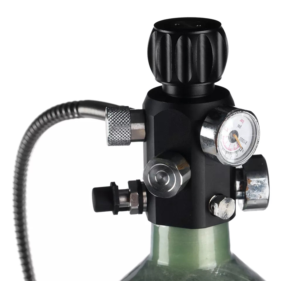 Air Reservoir & Bottle — Adjustable Regulated Fill Station + 50cm Hose