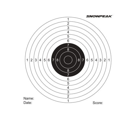 Snowpeak 14x14cm paper targets - bullseye style
