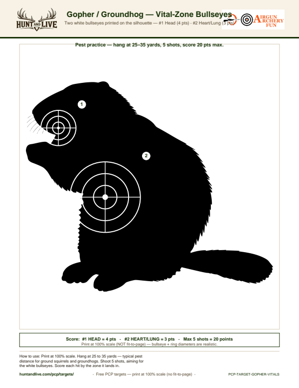Gopher / Groundhog — Vital-Zone Bullseyes