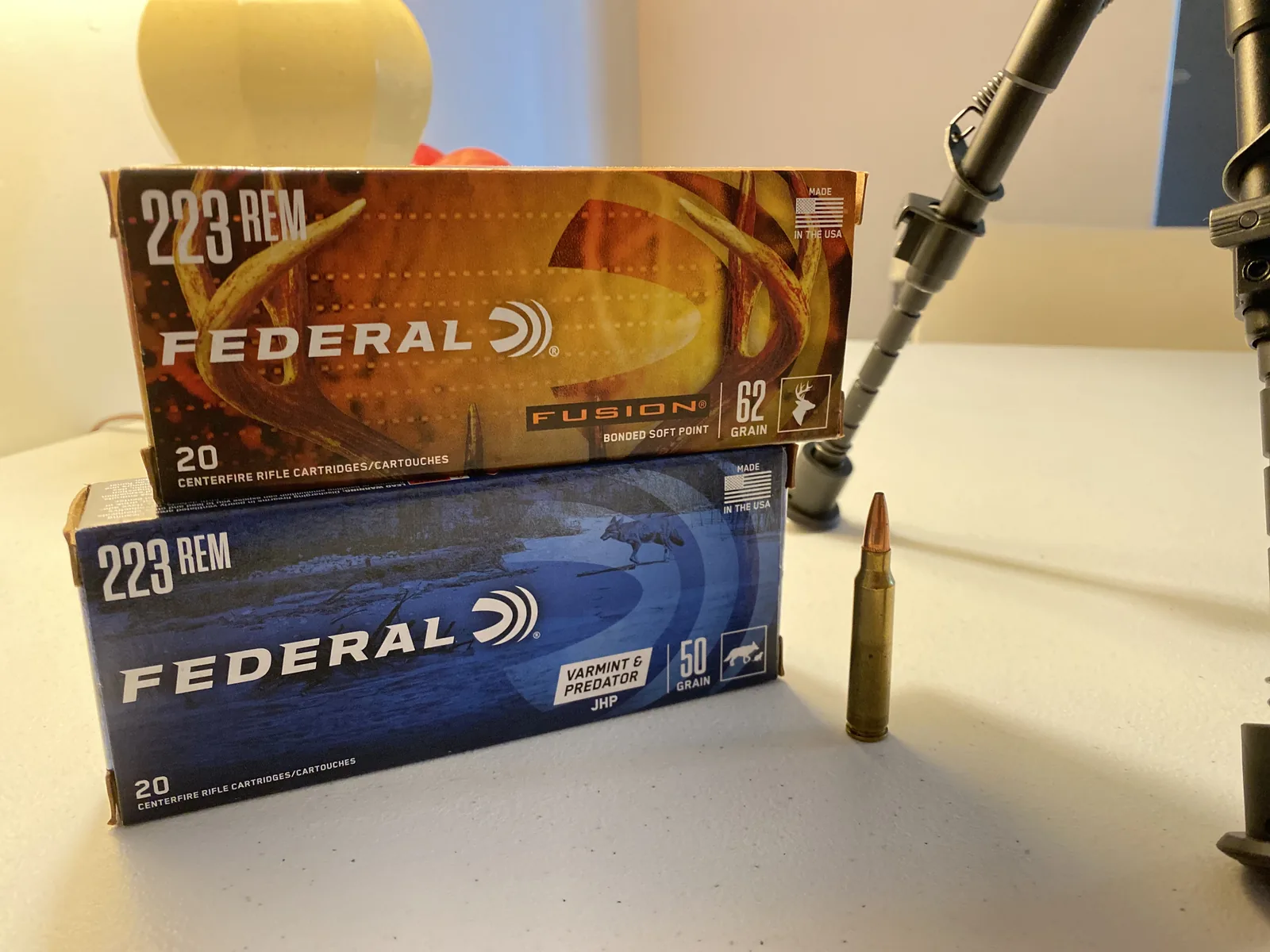 West Hunter scope rings and one-piece rail mounted on the Ruger American Ranch receiver, RUGER AMERICAN rollmark visible